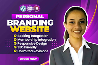 design personal branding and influencer sites with booking and membership