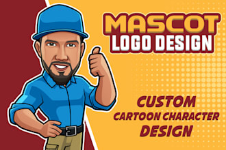 design modern cartoon character, caricature mascot logo for business