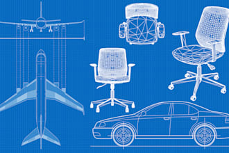 draw blueprints, technical line drawing and utility patent for you