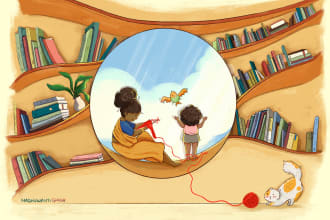 draw cute childrens book illustrations and cover art