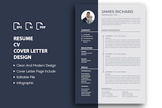 design professional clean and modern resume or CV