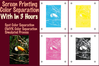 do color separation for screen printing within 3hour
