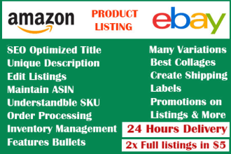 create, fix your ebay amazon product listing and variation