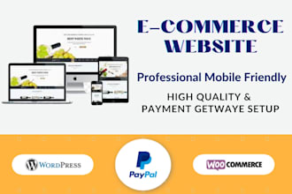 design wordpress ecommerce website or woocommerce store online store