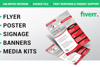 design or redesign flyer, poster, sign, leaflet, pamphlet, banner, media kits