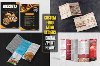 design food menu, restaurant and digital menu