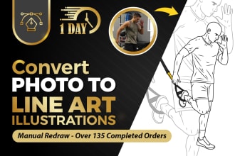 convert photo to line art illustration, line art vector