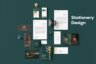 design professional business card and complete stationery kit