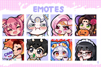 draw chibi twitch emotes for you