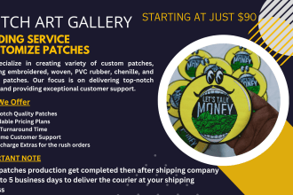 do custom embroidered patches designed digitized and shipped