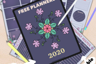 design custom digital journal, planner, calendar for etsy shop
