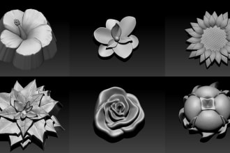make a 3d model of a flower for a mold,3d print, cnc