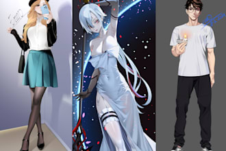 draw a visual novel anime character