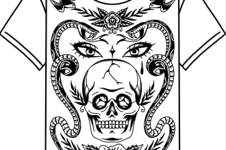 do a tshirt design inspired in tattoo