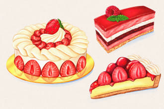 draw  food illustration for you or your business