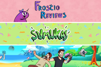 design and draw a youtube cartoon banner