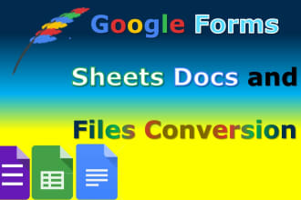 create your google forms, jotforms, sheets and format docs