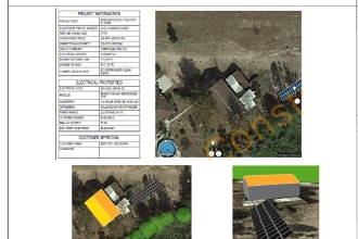 design pv solar home installation and residential permit package in autocad