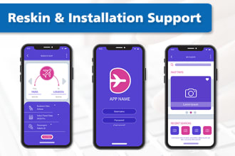 reskin android app and  support to installation