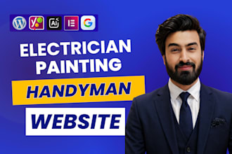 design electrician, painting, solar, handyman, plumbing website with SEO