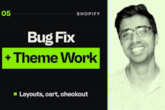 do shopify bug fix and shopify theme customization