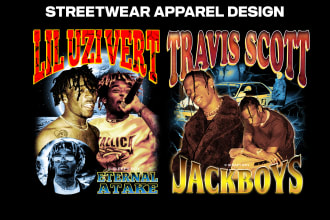 create 90s vintage streetwear bootleg design