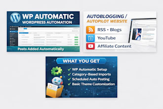 install and set up wp automatic plugin to automate your wordpress website