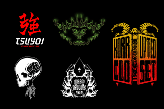 draw a punk rock, metal logo for your brand or merch