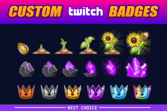 make amazing custom twitch, kick sub badges and emotes