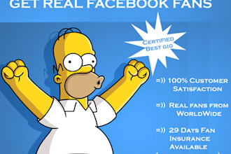 give   2111 REAL Facebook Fans or Followers  only