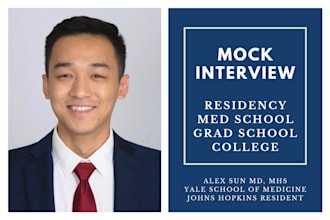 mock interview for medical school, college, or residency