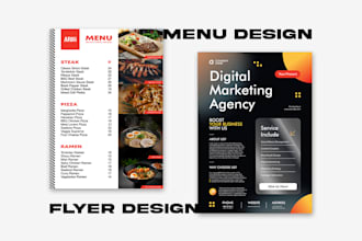 create restaurant menu and flyer designs