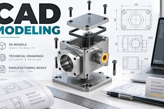 create a cad 3d model or technical product mockup