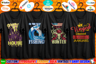 bulk custom t shirt design and typography graphic vintage designs