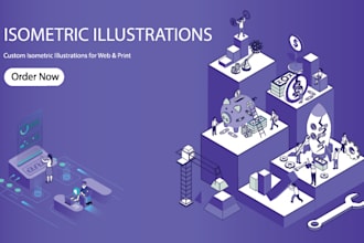 design amazing flat isometric illustrations for web