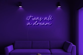 design neon logo, phrase and quote