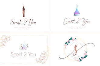 design professional signature candle logo with branding kit