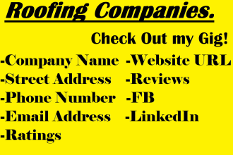find roofing, solar, gym companies leads in any targeted location