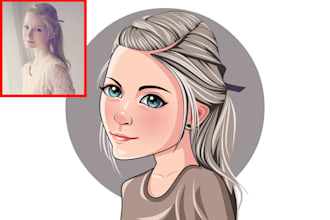 draw minimalist cute caricature vector avatar portrait