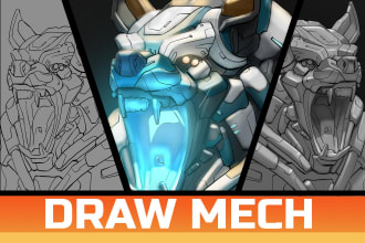 draw or design mechs robots concepts