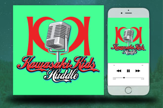 draw astonishing podcast logo design with cover art