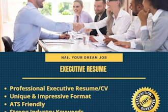 provide a professional executive resume and cv