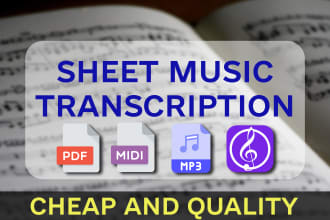 transcribe any song to sheet music midi PDF piano tutorial