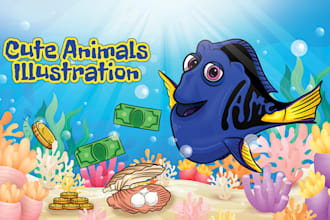 create cute animal cartoon design