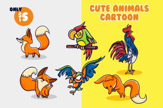make extraordinary cute animal cartoon designs