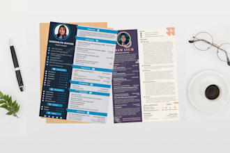 design resume, cv, portfolio, product packaging