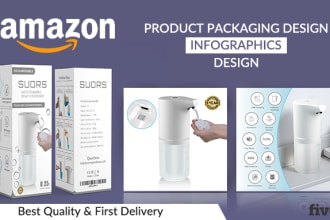 amazon product infographics design and packaging design