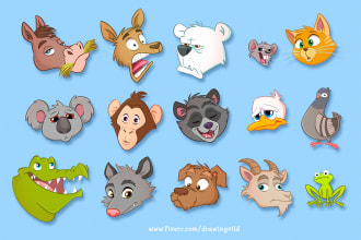 draw animal cartoon illustration