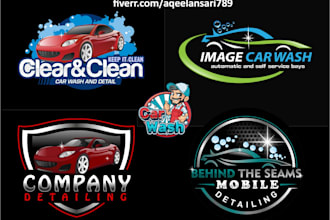 design automotive auto detailing and car wash logo