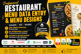do restaurant menu data entry from grubhub, uber eats and doordash